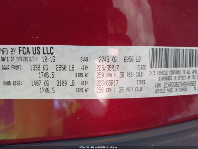 2C4RDGBG7HR600983 Dodge Grand Caravan Se Plus