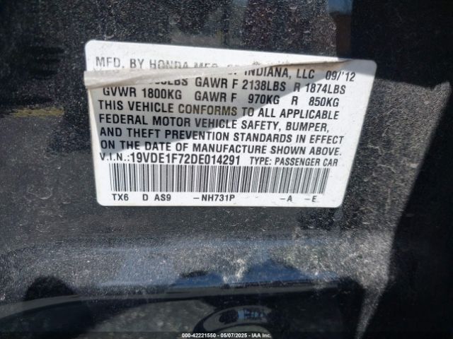 2013 ACURA ILX 19VDE1F72DE014291 Photo 8