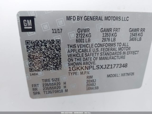 1GKKNPLSXJZ177348 GMC Acadia Denali