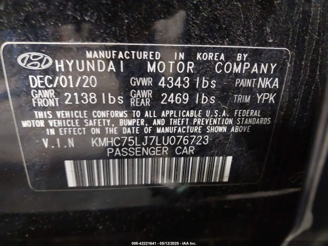 KMHC75LJ7LU076723 Hyundai Ioniq Electric Se