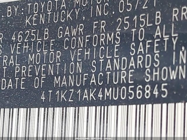 4T1KZ1AK4MU056845 Toyota CAMRY TRD