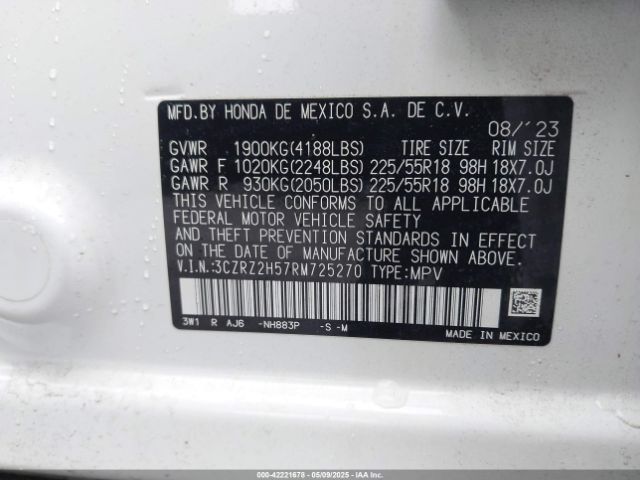 2024 HONDA HR-V 3CZRZ2H57RM725270 Photo 8