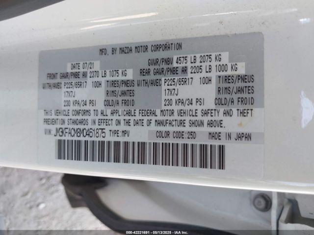2021 MAZDA CX-5 JM3KFACM8M0461875 Photo 8