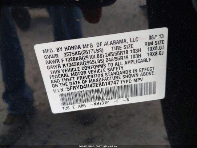 2014 ACURA MDX 5FRYD4H45EB014747 Photo 8