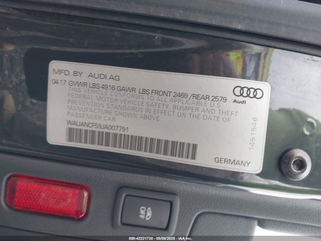 WAUANCF59JA007791 Audi A5 2.0t Premium