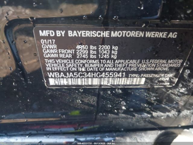 2017 BMW 530I WBAJA5C34HG455941 Photo 8