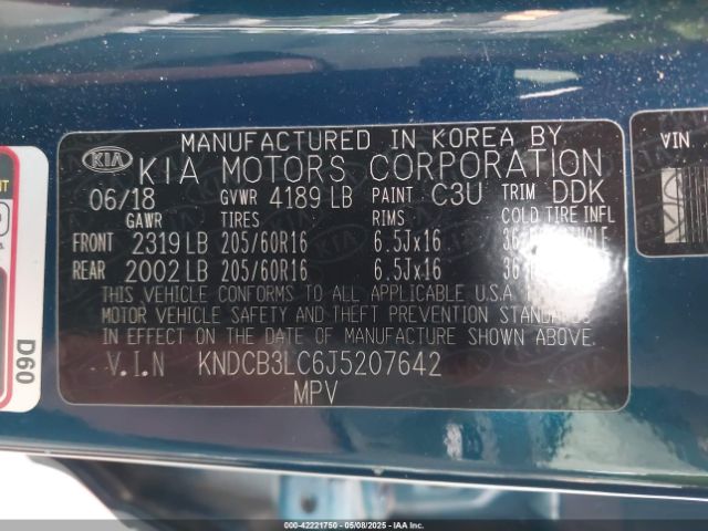 KNDCB3LC6J5207642 KIA NIRO LX