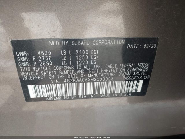 4S3BWAC6XM3003098 Subaru Legacy Premium
