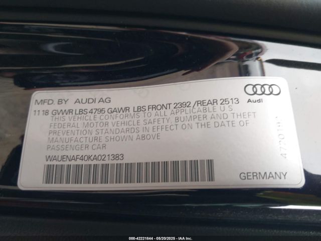 WAUENAF40KA021383 Audi A4 45 Premium
