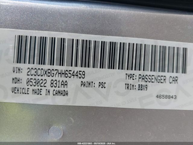 2C3CDXBG7HH654459 Dodge Charger Se Rwd