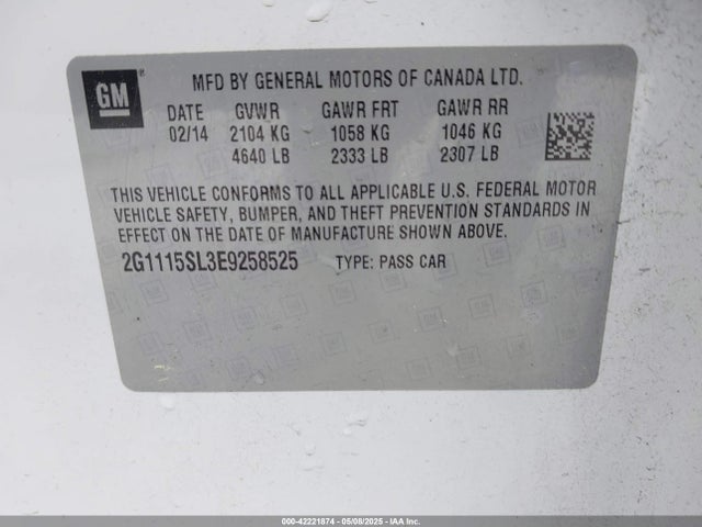 2G1115SL3E9258525 Chevrolet IMPALA 1LT