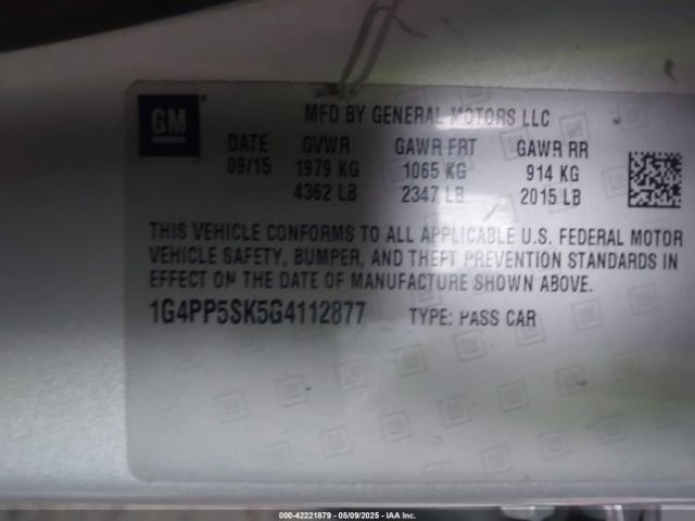 1G4PP5SK5G4112877 Buick Verano