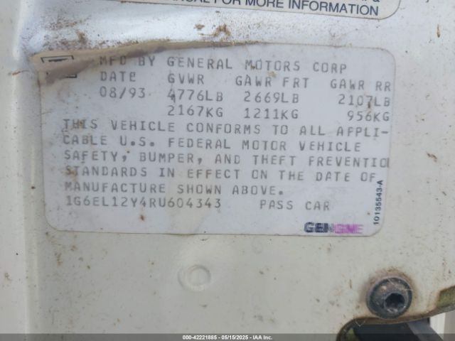 1994 CADILLAC ELDORADO 1G6EL12Y4RU604343 Photo 8