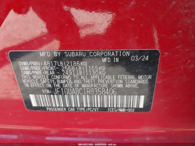JF1GUABC1R8358406 Subaru Impreza Base 5-door