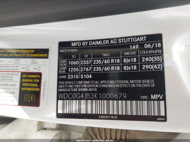 2019 MERCEDES-BENZ GLC 300 WDC0G4JB3K1000679 Photo 8