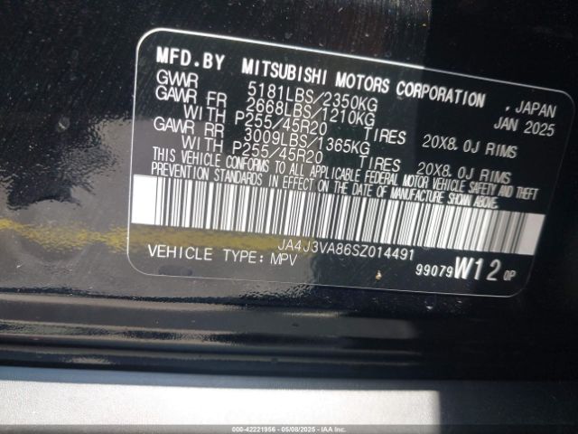 JA4J3VA86SZ014491 Mitsubishi Outlander Se 2.5 2wd