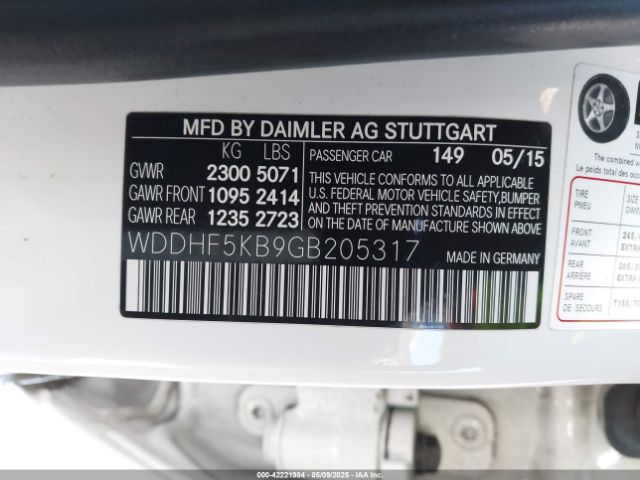 WDDHF5KB9GB205317 Mercedes-Benz E 350