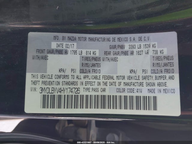 3MYDLBYV4HY174726 Toyota p5v