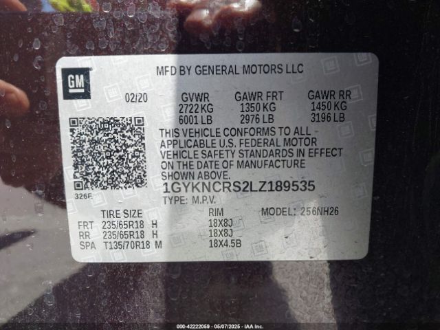 2020 CADILLAC XT5 1GYKNCRS2LZ189535 Photo 8