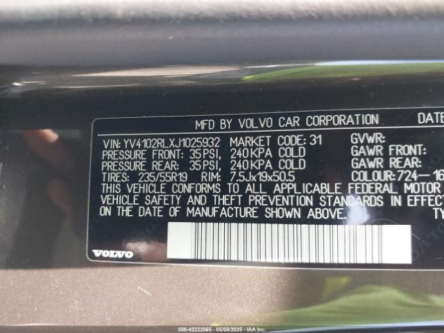 2018 VOLVO XC60 YV4102RLXJ1025932 Photo 8