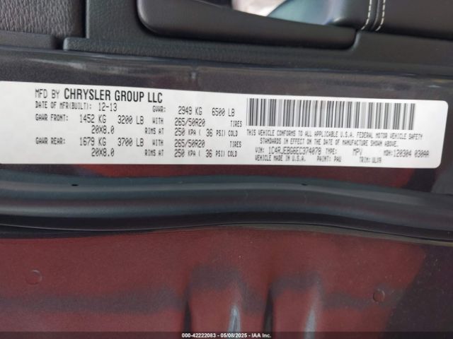 1C4RJEBG6EC374078 Jeep Grand Cherokee Limited