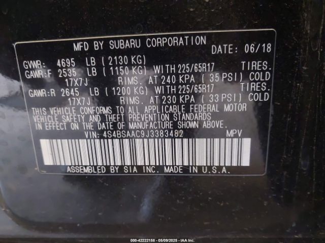 2018 SUBARU OUTBACK 4S4BSAAC9J3383482 Photo 8