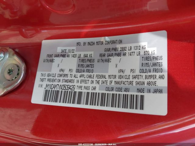 JM1NDAM7XN0509429 Mazda pe
