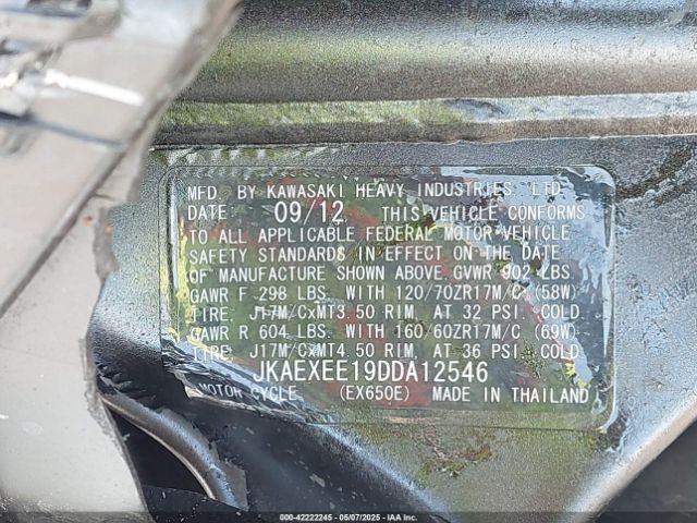 2013 KAWASAKI EX650 JKAEXEE19DDA12546 Photo 9