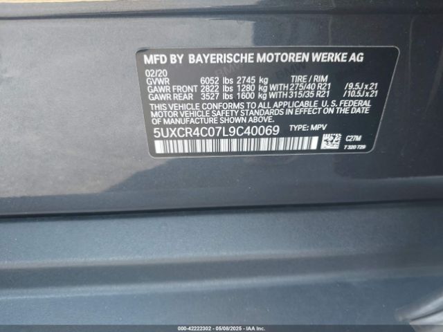 2020 BMW X5 5UXCR4C07L9C40069 Photo 8