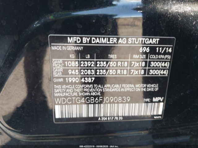 2015 MERCEDES-BENZ GLA 250 WDCTG4GB6FJ090839 Photo 8