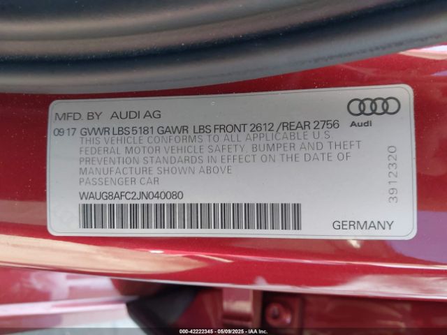 2018 AUDI A6 WAUG8AFC2JN040080 Photo 8