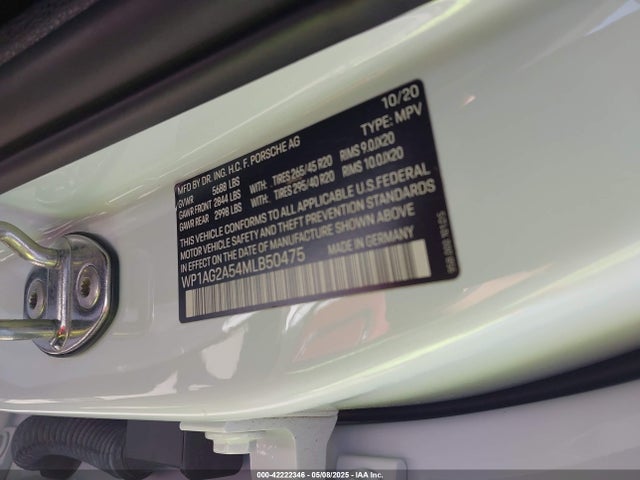 Porsche 2021 2021 WP1AG2A54MLB50475 Image 9