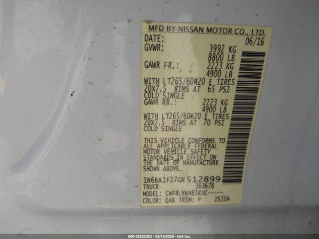 1N6BA1F27GN512899 Nissan 2016