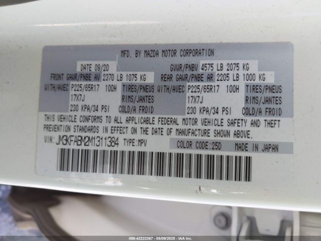 JM3KFABM2M1311384 Mazda CX-5 SPORT