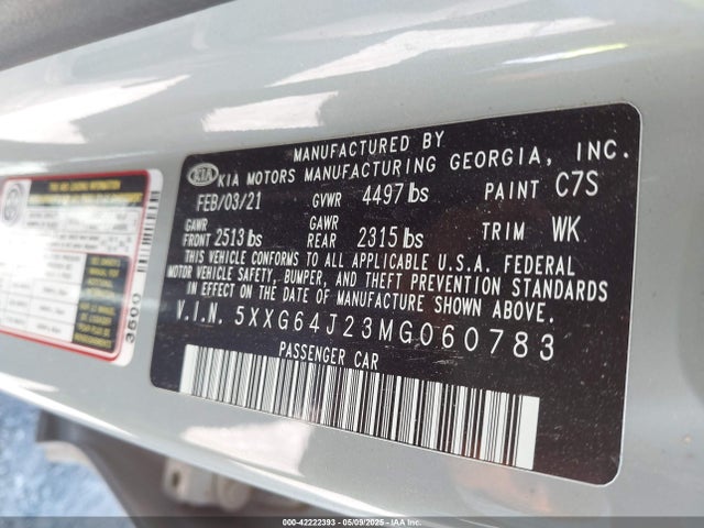 5XXG64J23MG060783 KIA t-gdi gamma ii