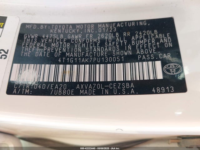 4T1G11AK7PU130051 Toyota CAMRY SE