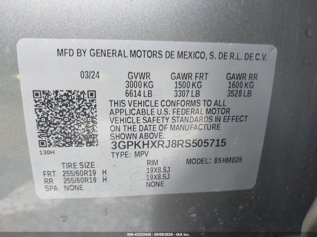 3GPKHXRJ8RS505715 Honda x0c+ec5