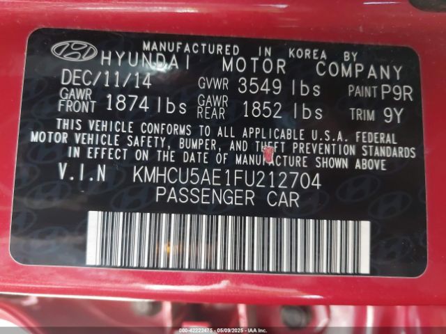 KMHCU5AE1FU212704 Hyundai Accent Sport