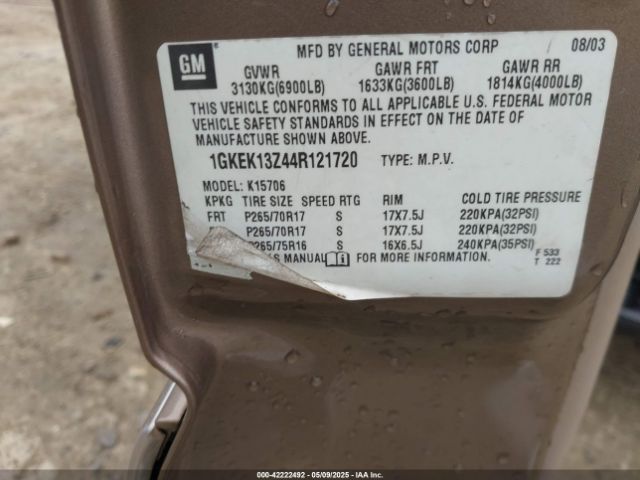 2004 GMC YUKON 1GKEK13Z44R121720 Photo 8