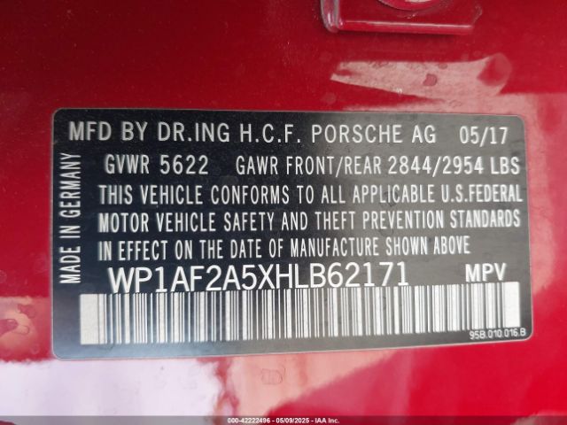WP1AF2A5XHLB62171 Porsche Macan Turbo