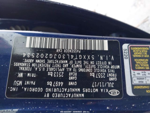 5XXGT4L30JG202534 KIA Optima S
