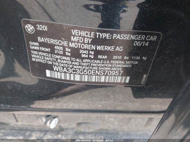 2014 BMW 320I WBA3C3G50ENS70957 Photo 8