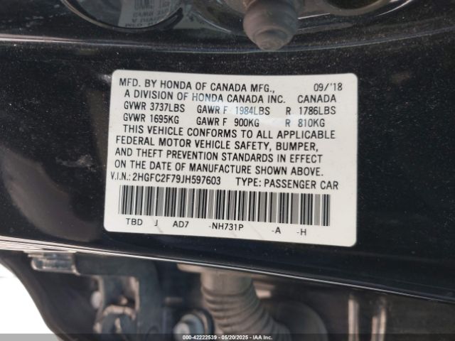 2018 HONDA CIVIC 2HGFC2F79JH597603 Photo 8