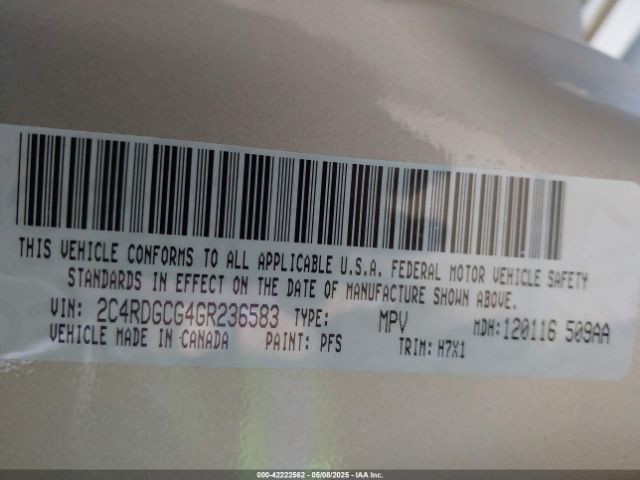 2016 DODGE GRAND CARAVAN 2C4RDGCG4GR236583 Photo 8