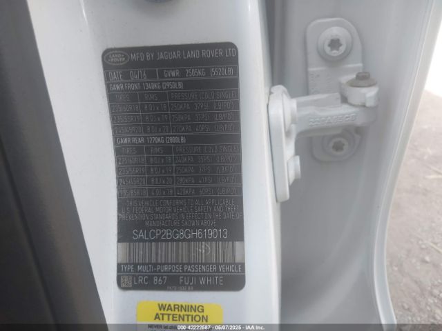 2016 LAND ROVER DISCOVERY SPORT SALCP2BG8GH619013 Photo 8