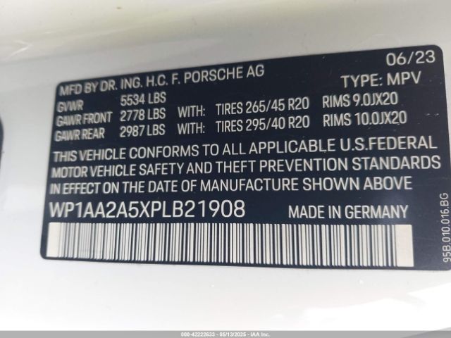 2023 PORSCHE MACAN WP1AA2A5XPLB21908 Photo 8