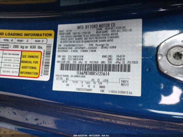 1FA6P8TH8R5121614 Ford Mustang Ecoboost Fastback