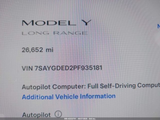 2023 TESLA MODEL Y 7SAYGDED2PF935181 Photo 6