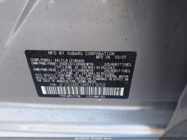 2024 SUBARU CROSSTREK JF2GUABC0R8213658 Photo 8