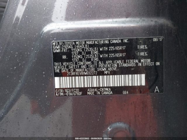 2T3RFREV8HW692272 Toyota Rav4 Xle